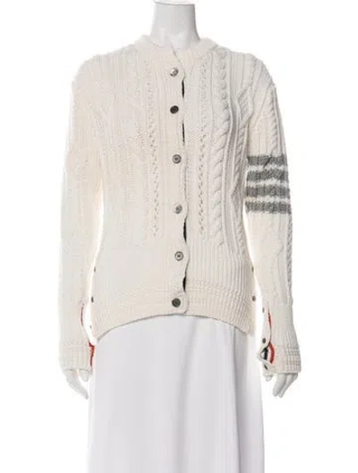 Pre-owned Thom Browne Merino Wool Striped Sweater W/ Tags In Neutrals
