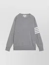 Thom Browne Merino Wool Sweater Button Detail In Gray