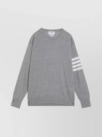 THOM BROWNE MERINO WOOL SWEATER BUTTON DETAIL