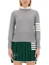 Thom Browne Merino Wool Sweater In Gray