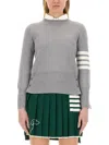 Thom Browne Maglia In Lana Merino In Gray