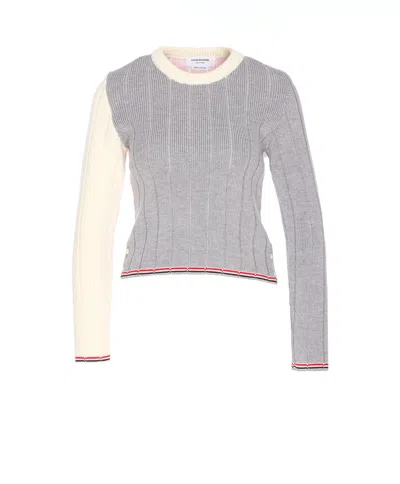 Thom Browne Virgin Wool Sweater In Gray