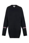 Thom Browne Oversized Wool Sweater In Navy