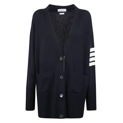 Thom Browne Woman Cardigan Navy Blue Size 2 Cotton