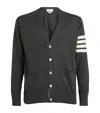 Shop Thom Browne Merino Wool V-neck Cardigan In Grey