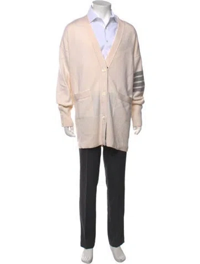 Pre-owned Thom Browne Merino Wool V-neck Cardigan In Neutral