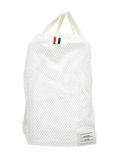 Pre-owned Thom Browne Mesh Backpack In White