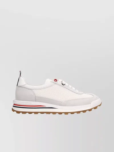 THOM BROWNE MESH LOW-TOP SNEAKERS WITH RED AND BLUE