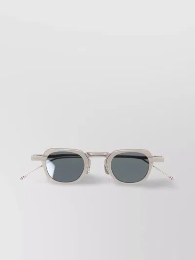 Thom Browne Metal Frame Rectangular Sunglasses Slim Temples In White