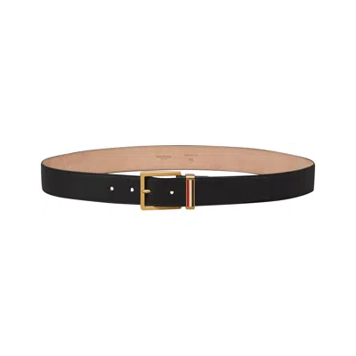 Pre-owned Thom Browne Metal Loop Belt In Soft Pebble Grain Leather 'black' | Men's Size Xxxs
