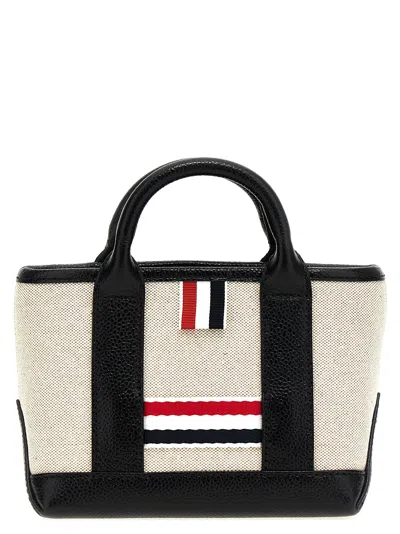 Thom Browne Mini Tool Leather Tote Bag In Black