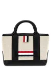 Thom Browne Striped Top Handle Shoulder Strap Tote Bag In Black