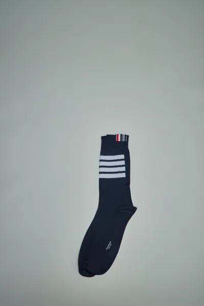 Thom Browne Mid Calf Socks In Blue