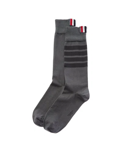 Thom Browne Mid-calf Socks In Grey
