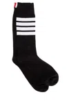 Thom Browne Athletic Mid-calf 4-bar Socks In 001