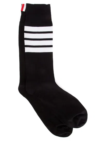 Thom Browne Mid Calf Socks With 4 Bar Clothing In Blue