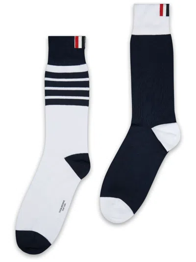 Thom Browne Mid-calf Socks In White