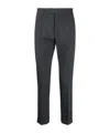Thom Browne Wool Trousers With Back Pockets And Belt Loops In Black