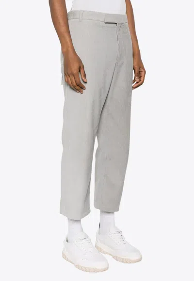 Thom Browne Mid-rise Straight-leg Pants In Gray