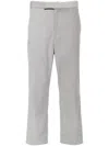 Thom Browne Straight-leg Trousers Belt Loops In Grey
