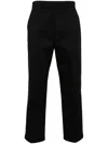 Thom Browne Mid-rise Tapered Chinos With Belt Loops In Black