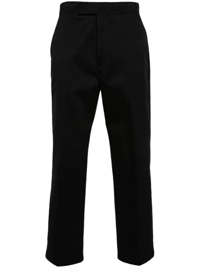 Thom Browne Mid-rise Tapered Chinos In Black