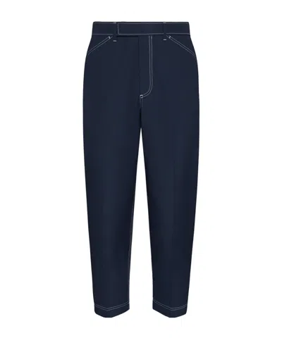 Thom Browne Mid-rise Tapered Chinos In Blue