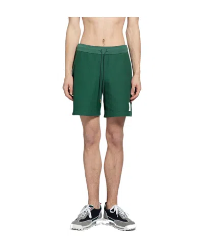 Thom Browne Mid-thigh Cotton Shorts In Medium Green