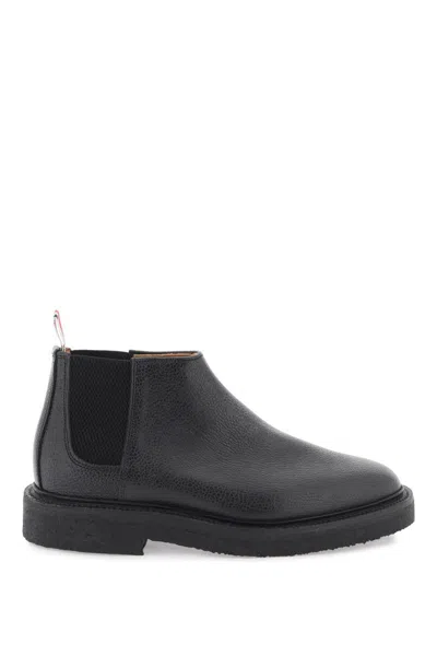 Thom Browne Mid Top Chelsea Ankle Boots In Black