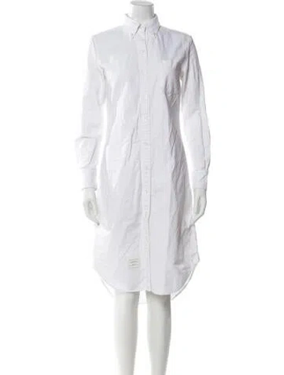 Pre-owned Thom Browne Midi Length Dress In White