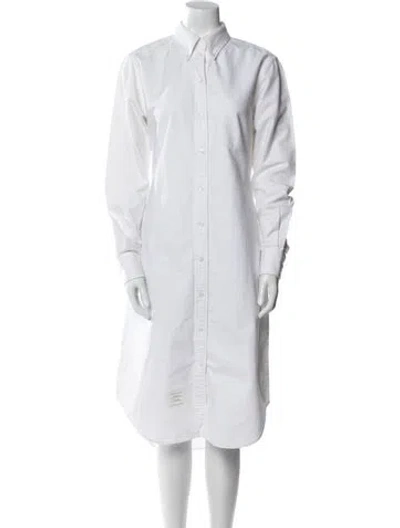 Pre-owned Thom Browne Midi Length Dress In White