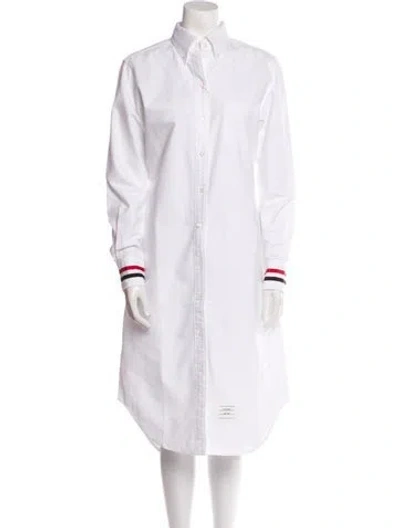 Pre-owned Thom Browne Midi Length Dress In White