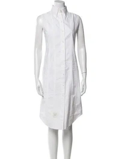 Pre-owned Thom Browne Midi Length Dress In White