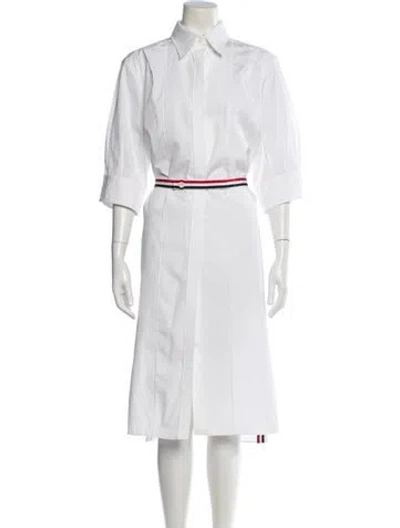 Pre-owned Thom Browne Midi Length Dress In White