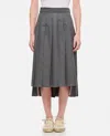 Thom Browne Pleated Midi Skirt In Grey