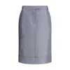 Thom Browne Tailored Midi Skirt Back Slit In Gray