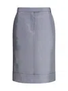 Thom Browne Tailored Midi Skirt Back Slit In Gray