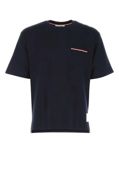 Thom Browne Midnight Blue Cotton Oversize T-shirt In 415