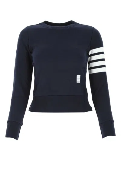 THOM BROWNE THOM BROWNE MIDNIGHT BLUE COTTON SWEATSHIRT