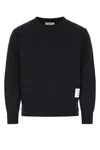 Thom Browne Tricolor Intarsia Design Cotton Sweatshirt In Black
