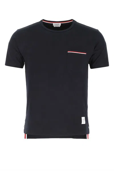 Thom Browne Midnight Blue Cotton T-shirt In 415