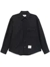 Thom Browne Midnight Blue Tweed Oversized Shirt In Black