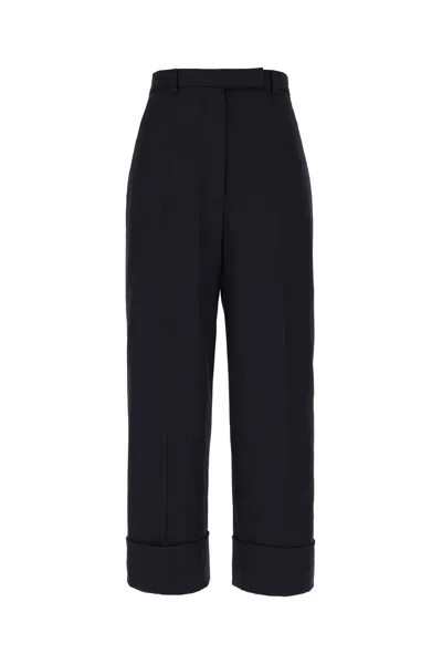 Thom Browne Midnight Blue Wool Pants In Black