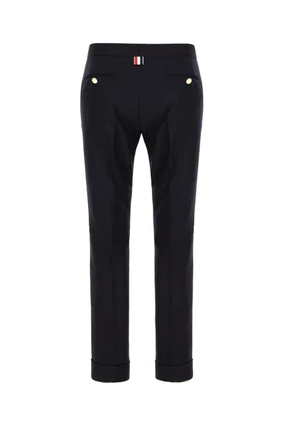 Thom Browne Midnight Blue Wool Pants In Navy