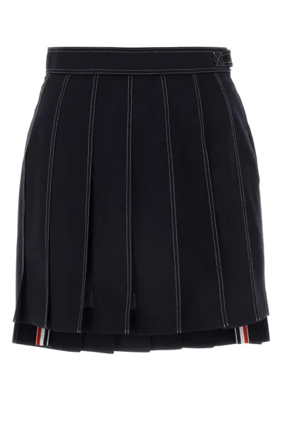 Thom Browne Midnight Blue Wool Skirt