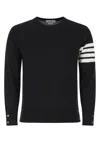Thom Browne Midnight Blue Wool Sweater In Black