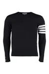 Thom Browne Midnight Blue Wool Sweater In Black