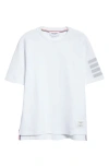 Thom Browne 4-bar Stripes Crewneck T-shirt In White