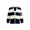 Thom Browne Iconic Bands Striped Cotton Cardigan