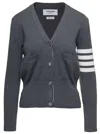 Thom Browne Women Cardigan Con Scollo A V In Gray